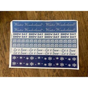 Winter Wonderland Snow Day Let It Snow Themed Scrapbook Craft Sticker Sheet